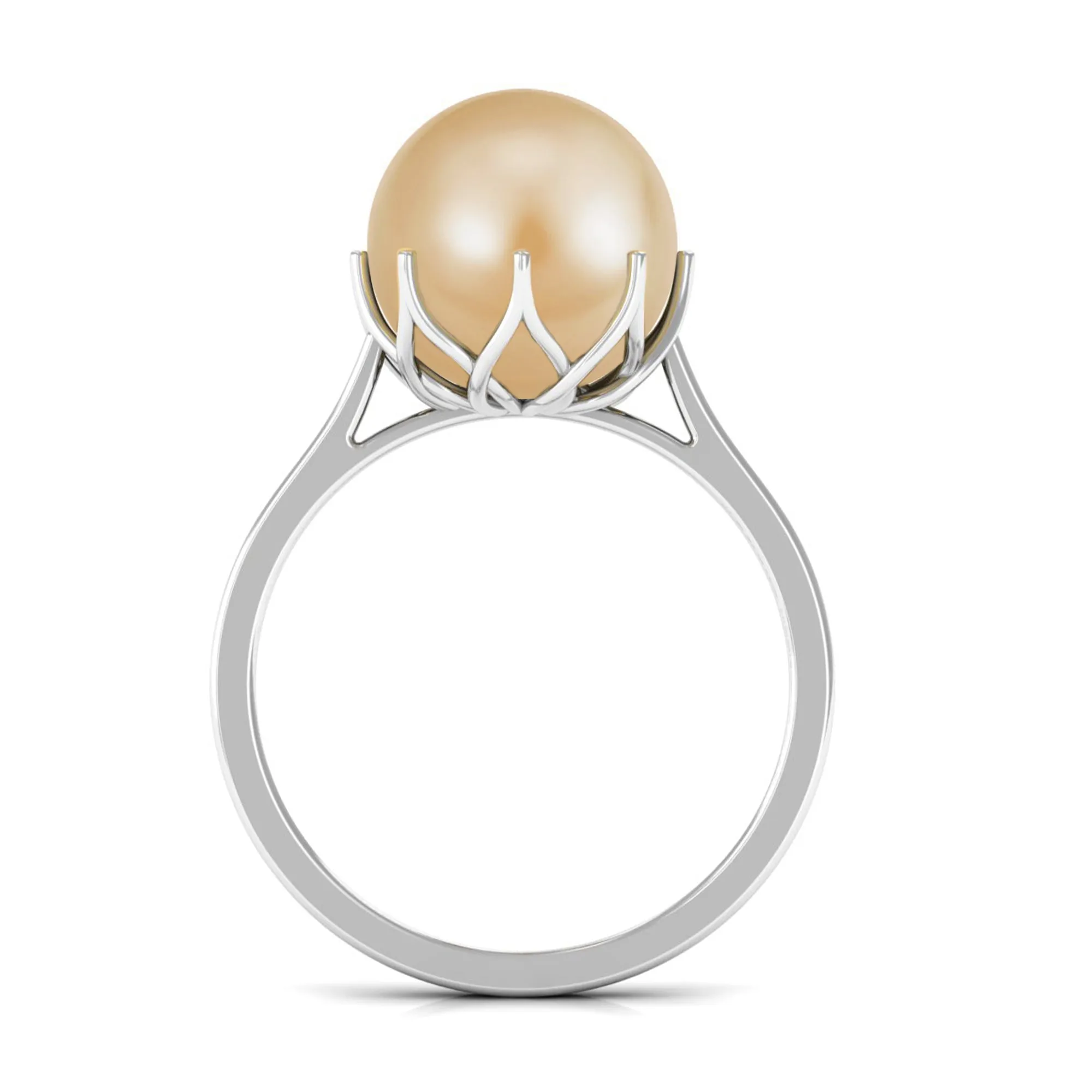 Simple Golden South Sea Pearl Solitaire Ring