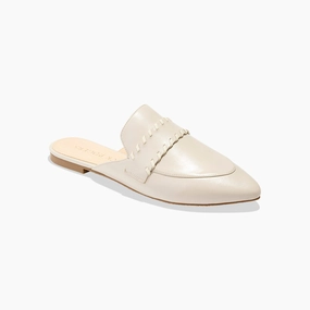 Flight Mode Beacon Leather Stitch Flat Mule