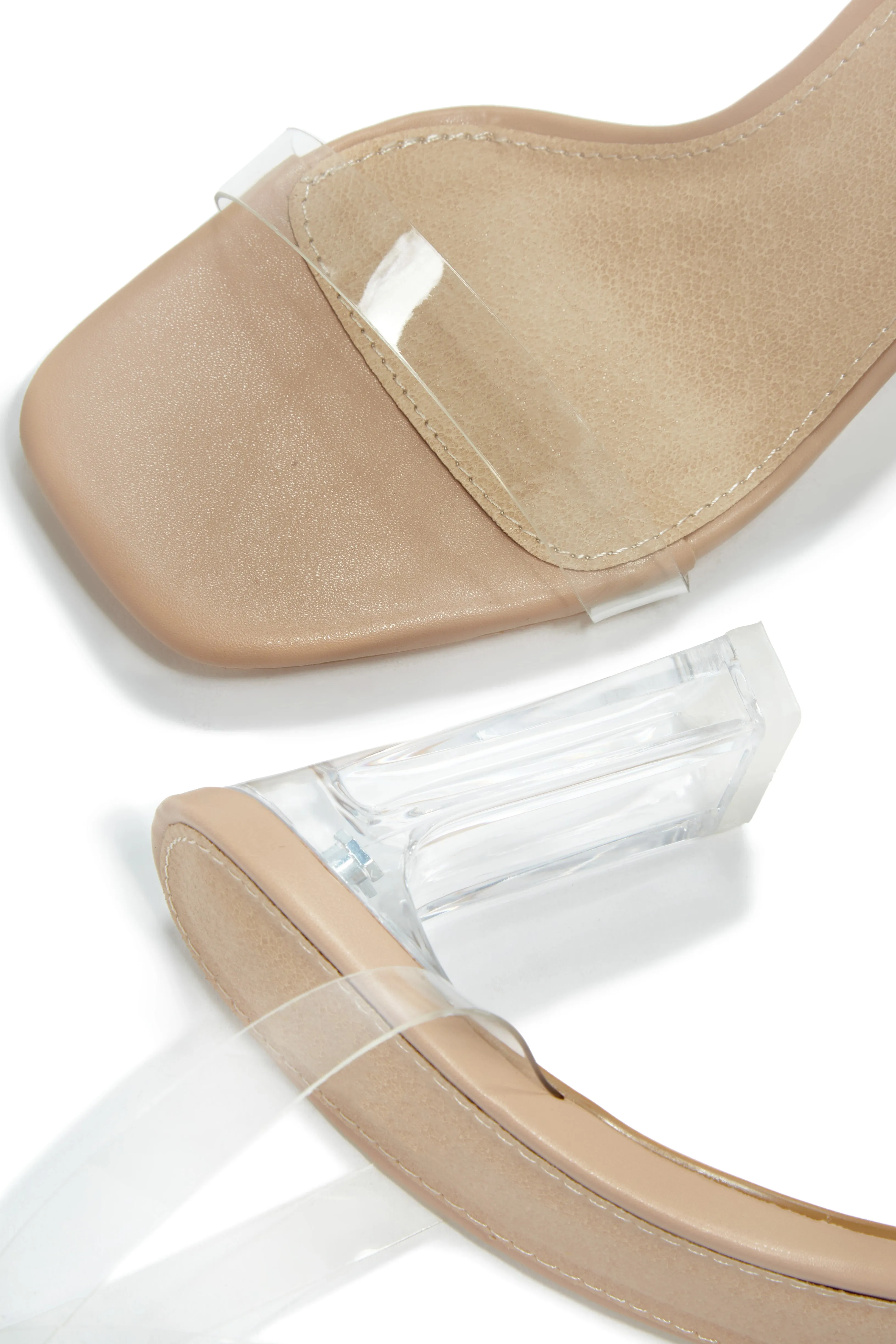 Simply Yours Clear Ankle Strap Heels - Nude