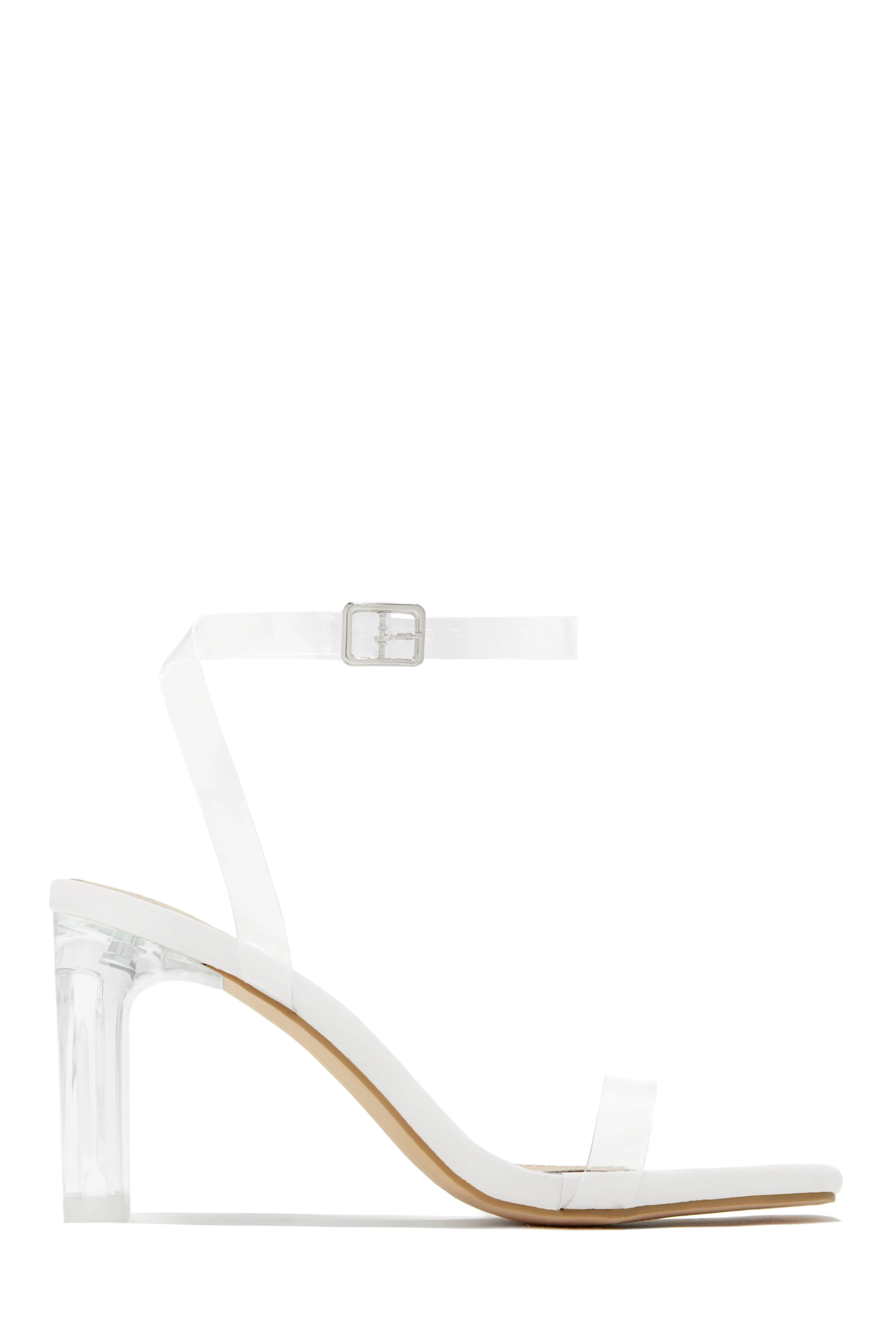 Simply Yours Clear Ankle Strap Heels - Nude