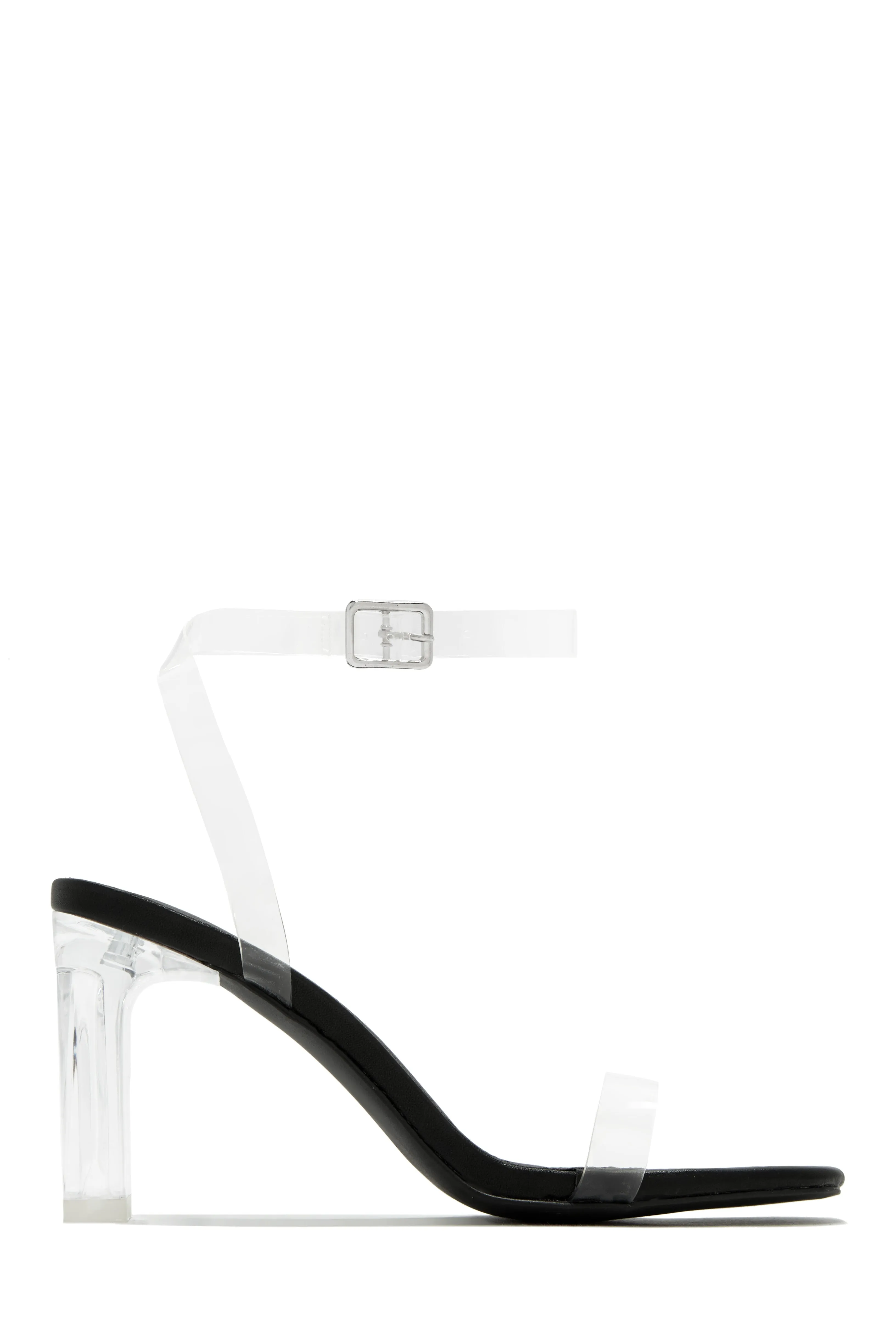 Simply Yours Clear Ankle Strap Heels - Nude