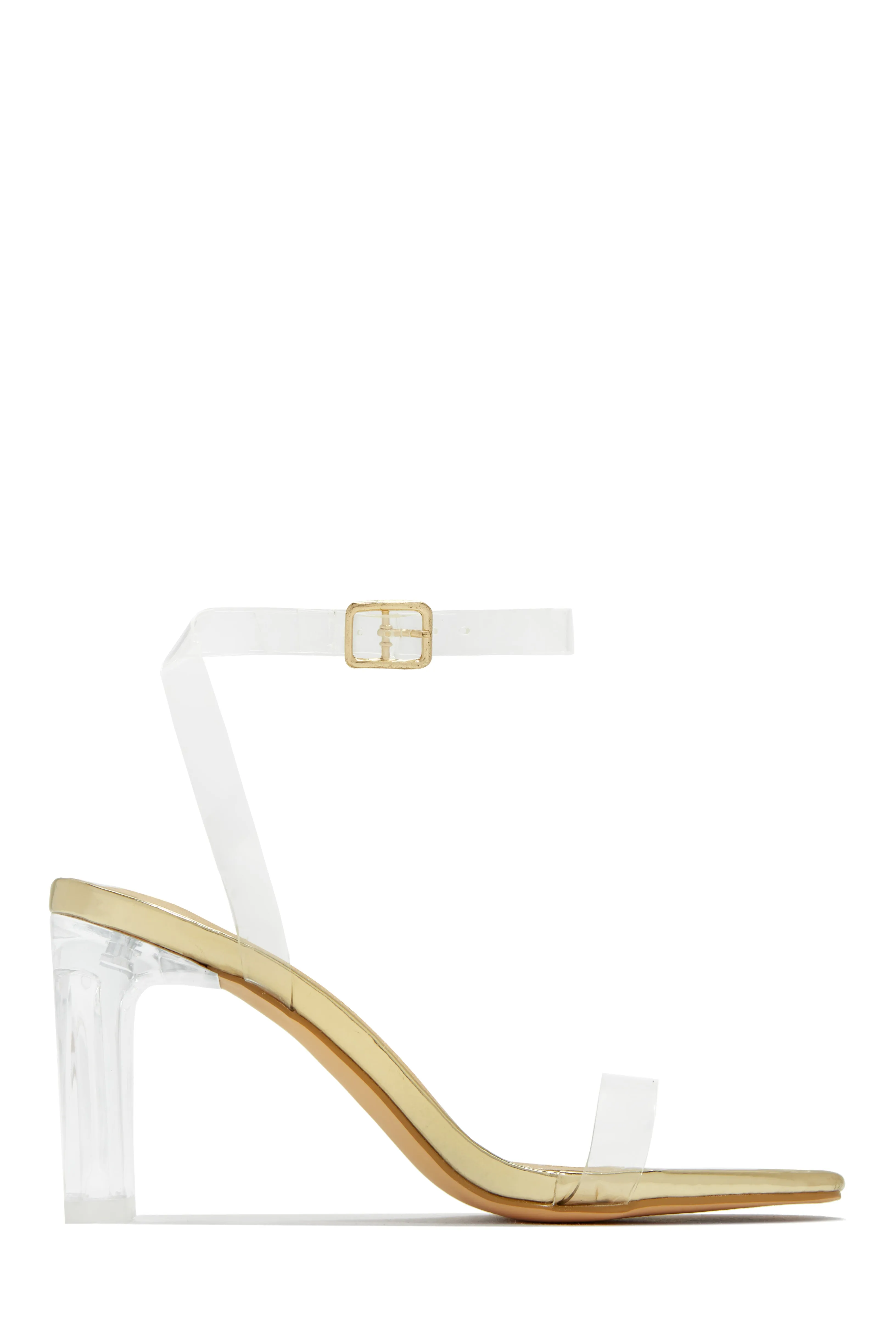 Simply Yours Clear Ankle Strap Heels - Nude