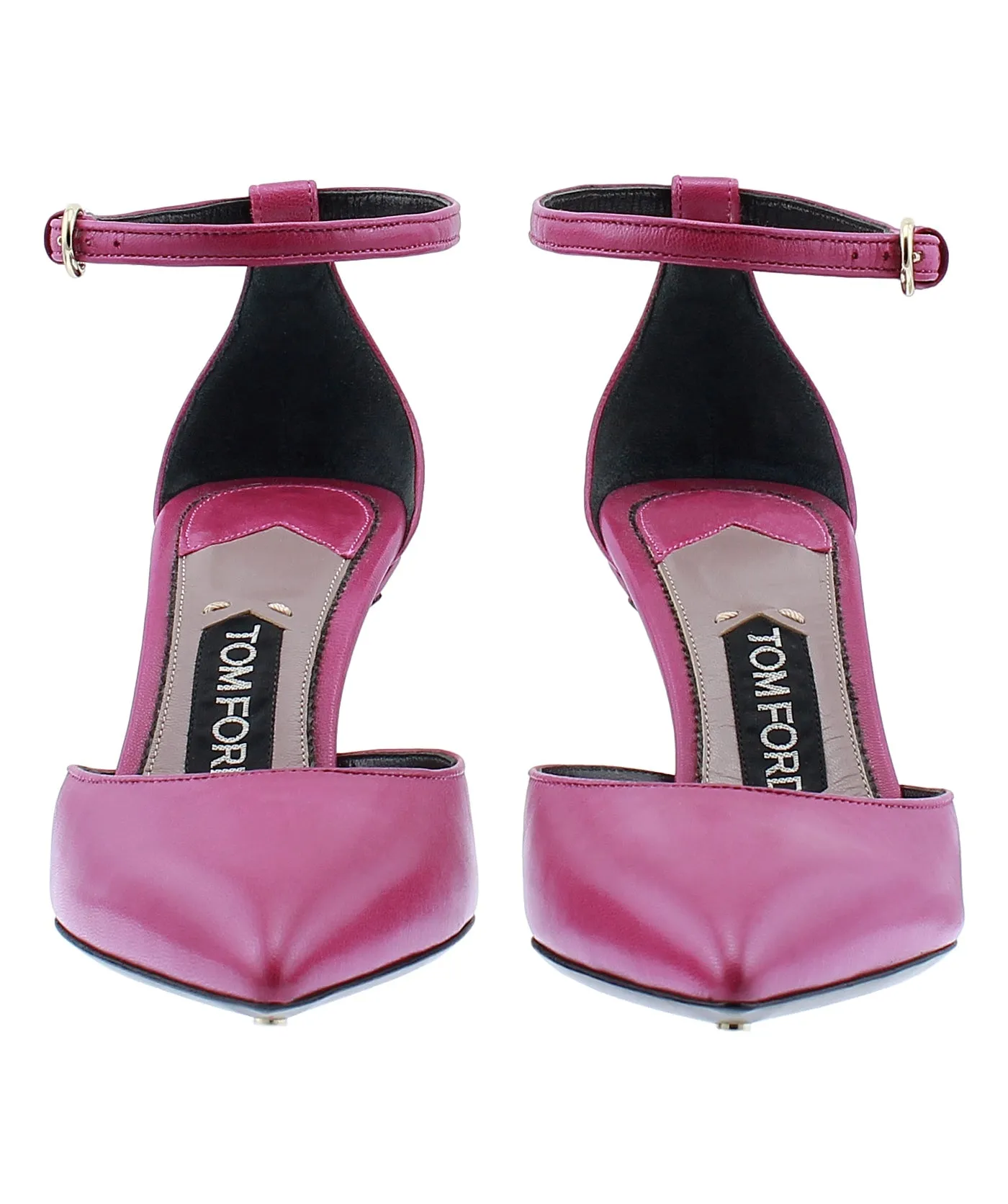 Single Ankle Strap Leather Pumps