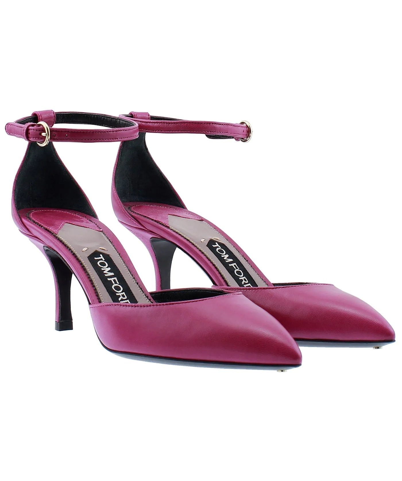Single Ankle Strap Leather Pumps