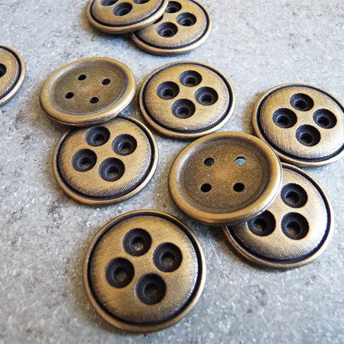 Single Layered Button - Antique Brass