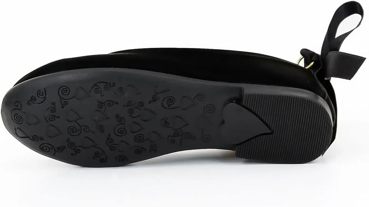 SIRRI Elegant Girls' Mary Jane Flats with Pearl Detail and Ribbon - Perfect for Special Occasions