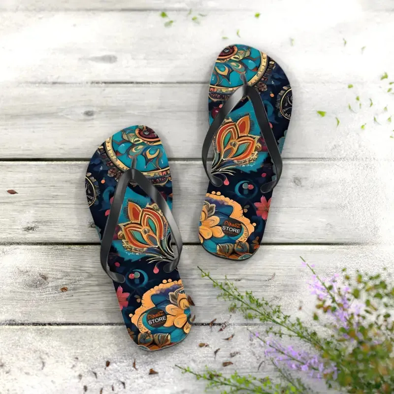 Sizzle in Pink Paisley Pattern Unisex Flip Flops