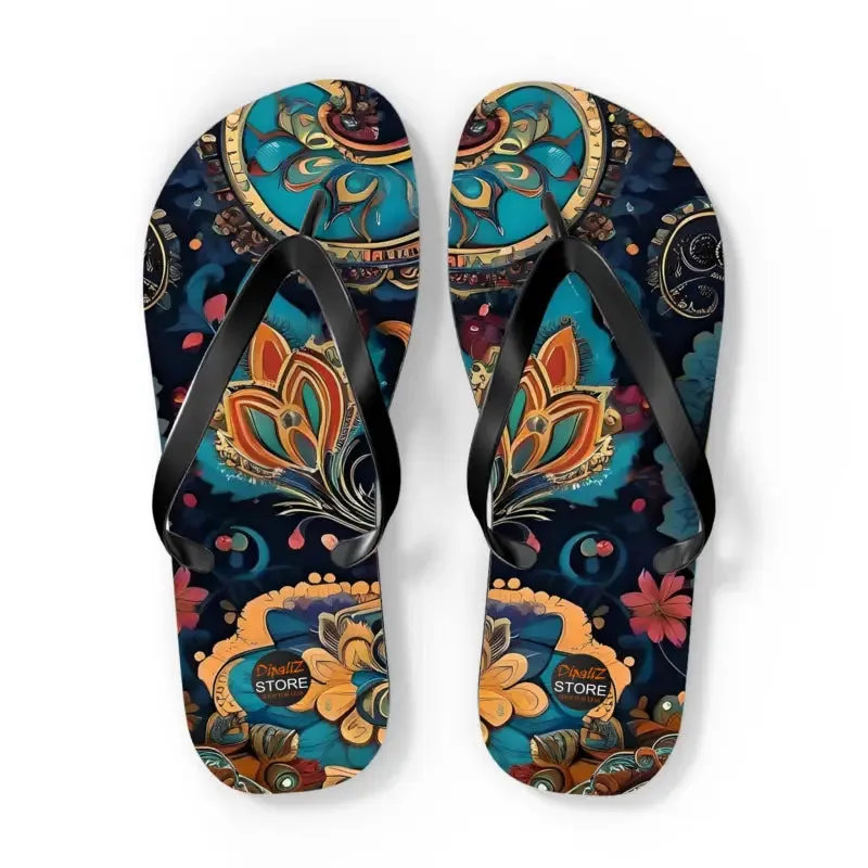 Sizzle in Pink Paisley Pattern Unisex Flip Flops