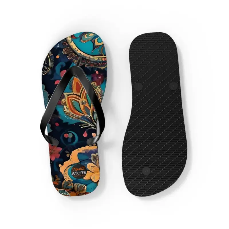 Sizzle in Pink Paisley Pattern Unisex Flip Flops