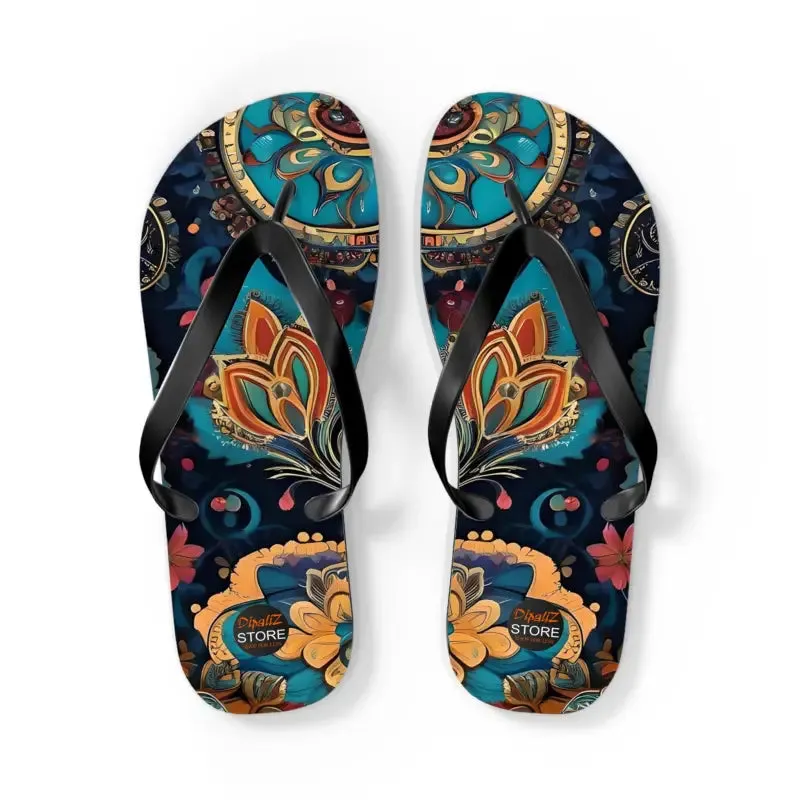 Sizzle in Pink Paisley Pattern Unisex Flip Flops