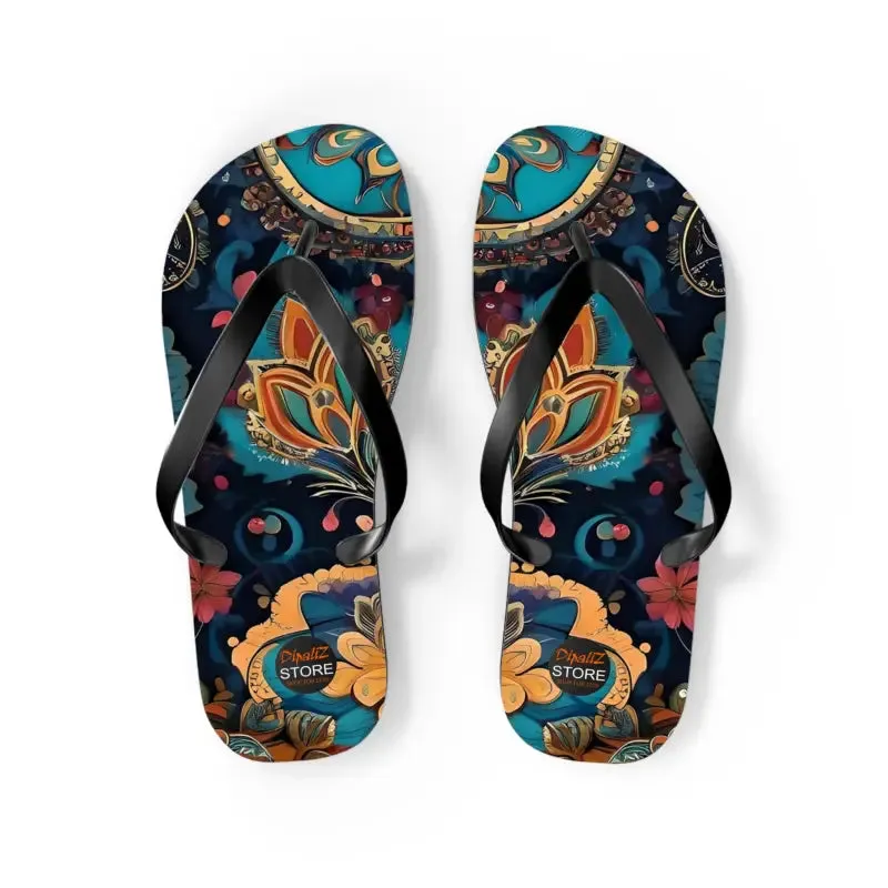Sizzle in Pink Paisley Pattern Unisex Flip Flops