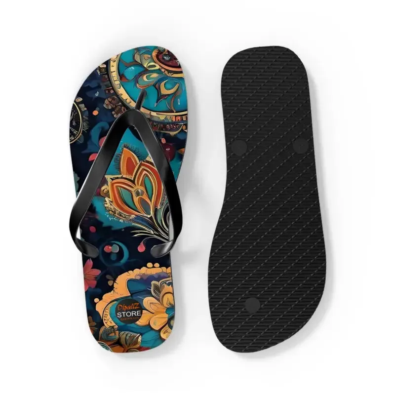 Sizzle in Pink Paisley Pattern Unisex Flip Flops