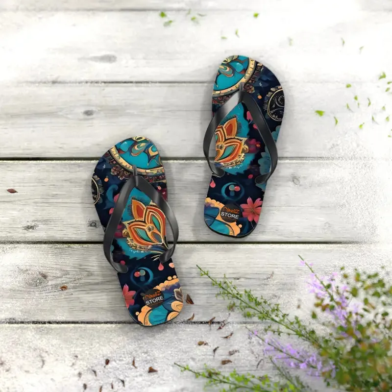 Sizzle in Pink Paisley Pattern Unisex Flip Flops