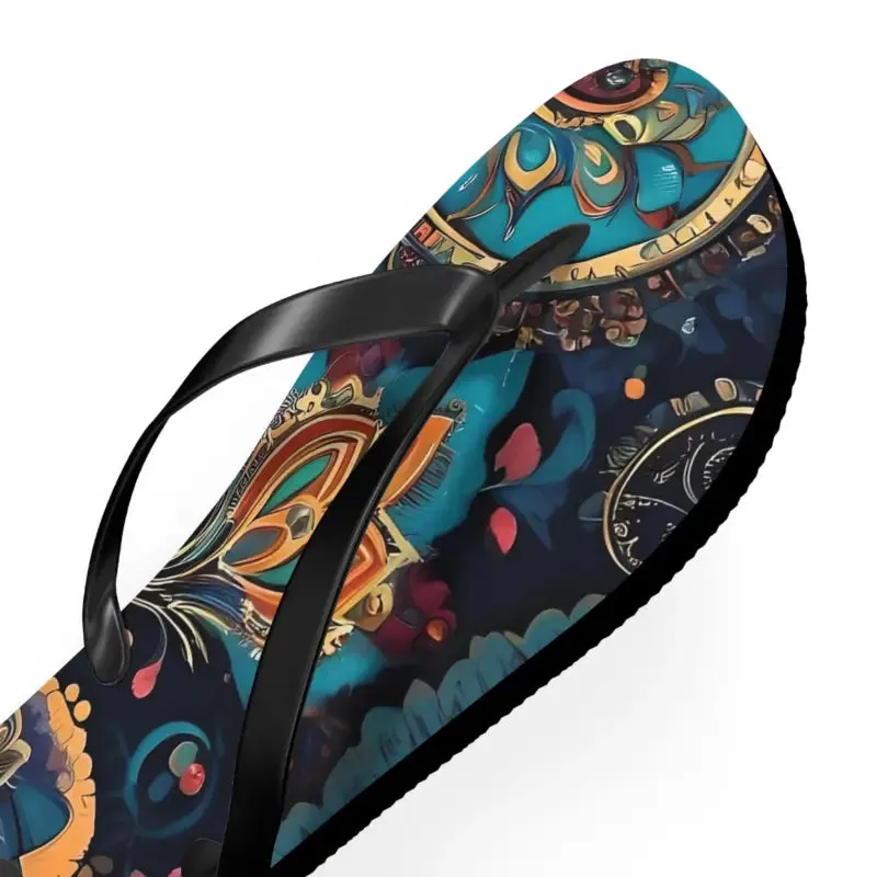 Sizzle in Pink Paisley Pattern Unisex Flip Flops