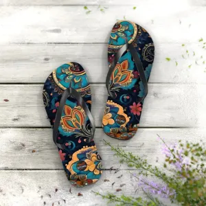 Sizzle in Pink Paisley Pattern Unisex Flip Flops