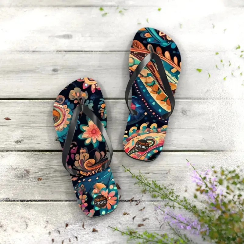 Sizzle in Pink Paisley Unisex Flip Flops