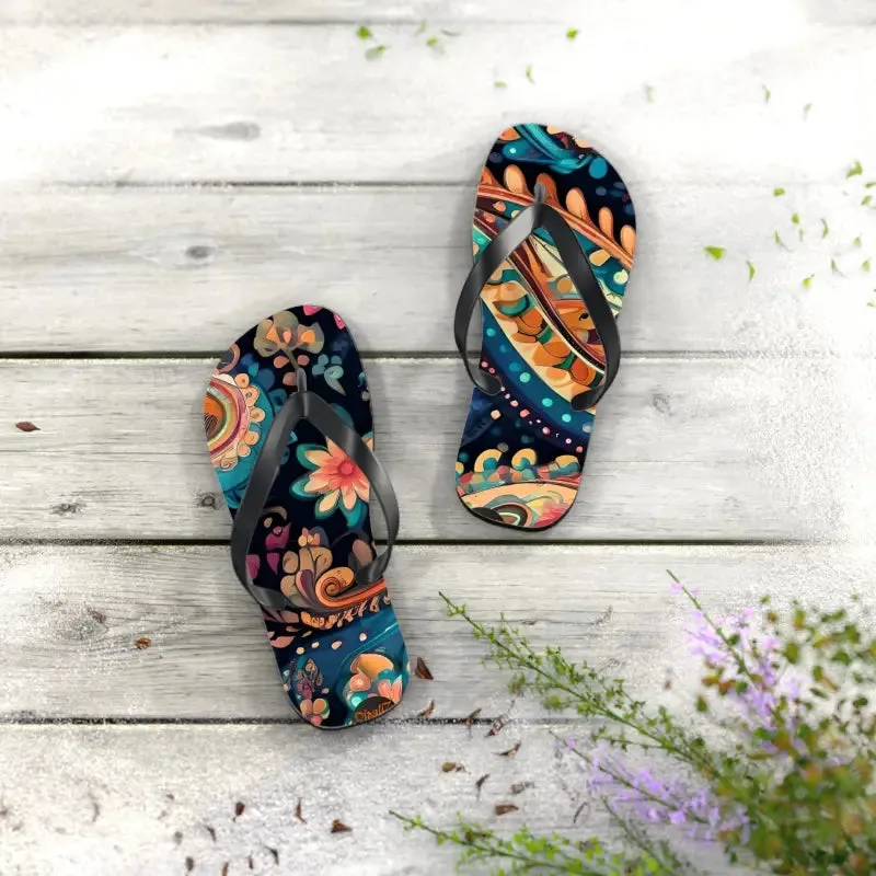 Sizzle in Pink Paisley Unisex Flip Flops