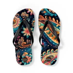 Sizzle in Pink Paisley Unisex Flip Flops