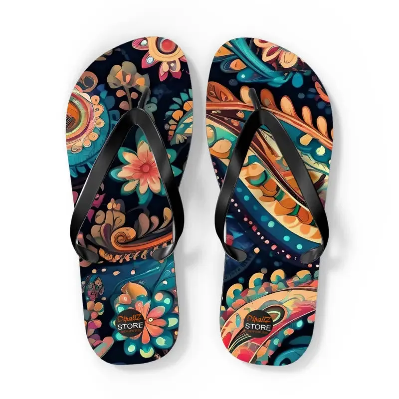 Sizzle in Pink Paisley Unisex Flip Flops