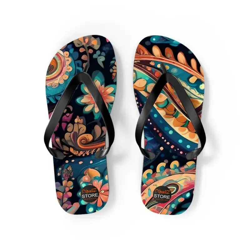 Sizzle in Pink Paisley Unisex Flip Flops