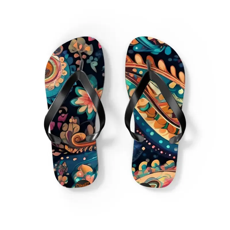 Sizzle in Pink Paisley Unisex Flip Flops