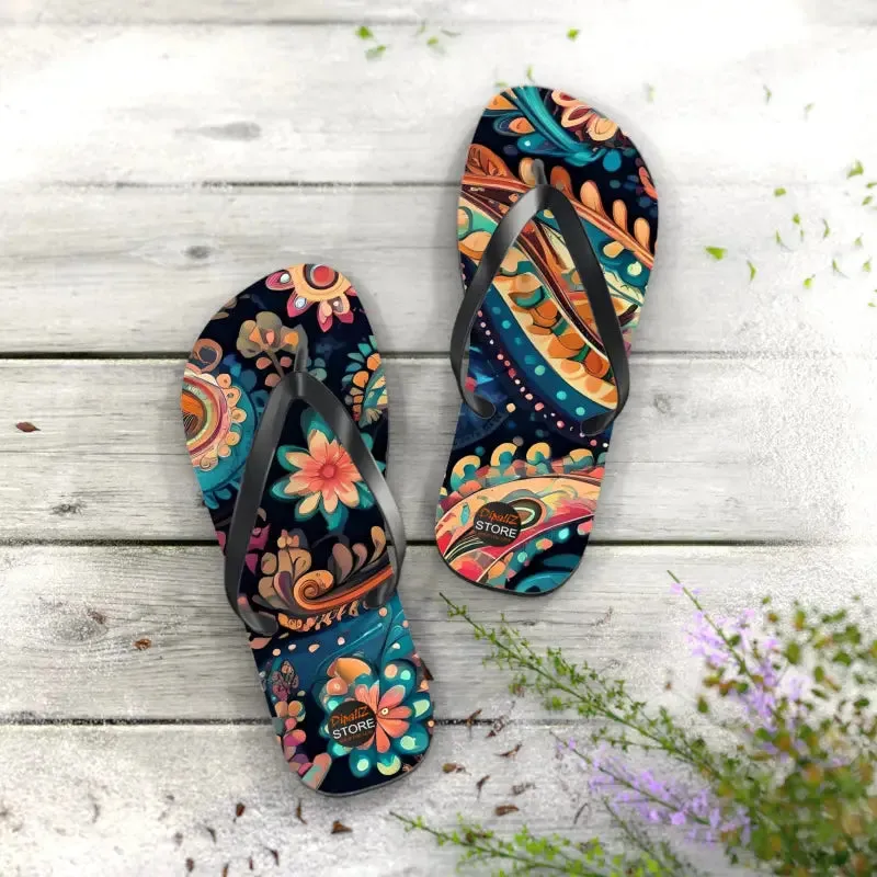 Sizzle in Pink Paisley Unisex Flip Flops