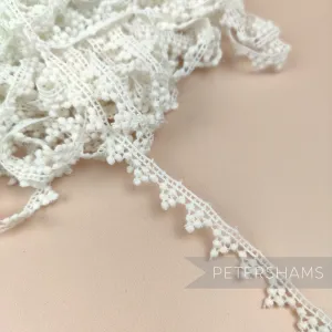 Skittles Design 12mm Vintage 1950s Ivory Cotton Guipure Lace - 1m