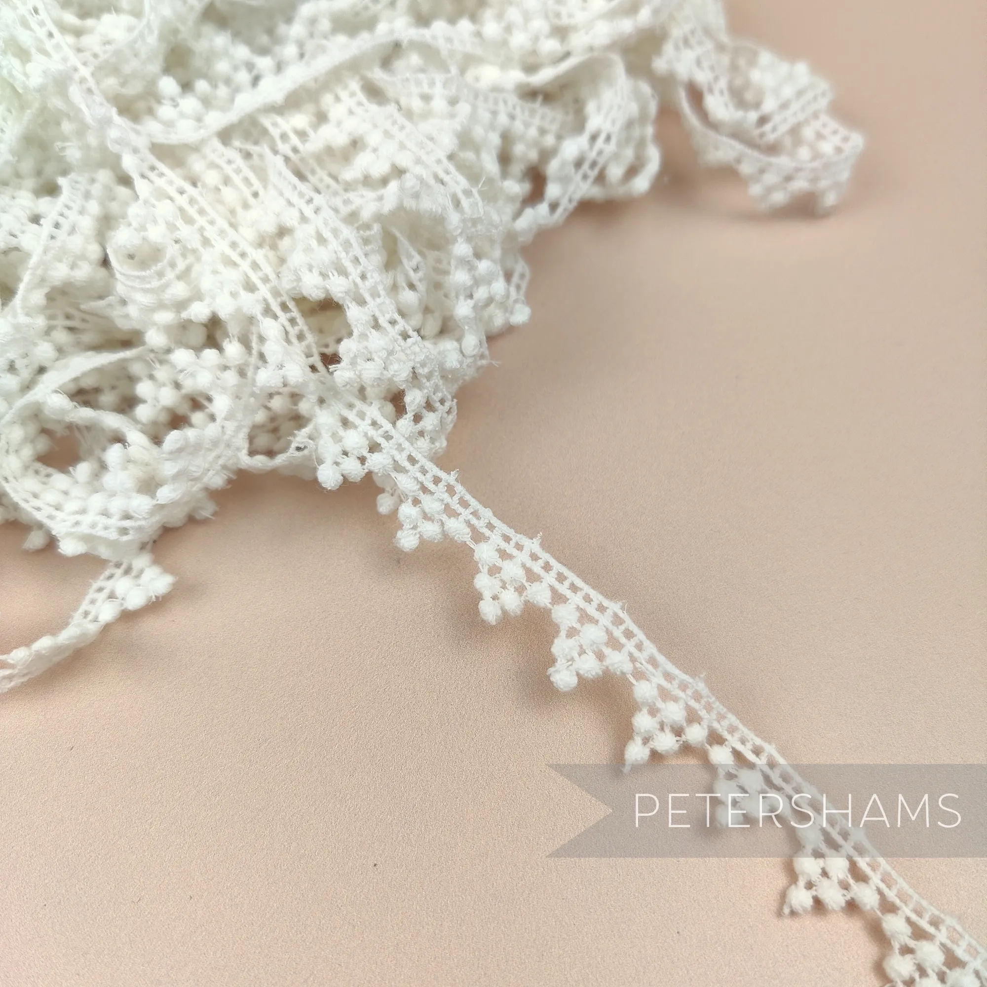 Skittles Design 12mm Vintage 1950s Ivory Cotton Guipure Lace - 1m