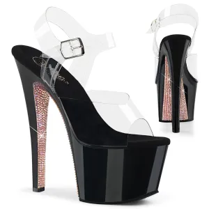 SKY-308CRS Pleaser Clear/Black Sexy Platform Shoes (Pole Dancing Heels)