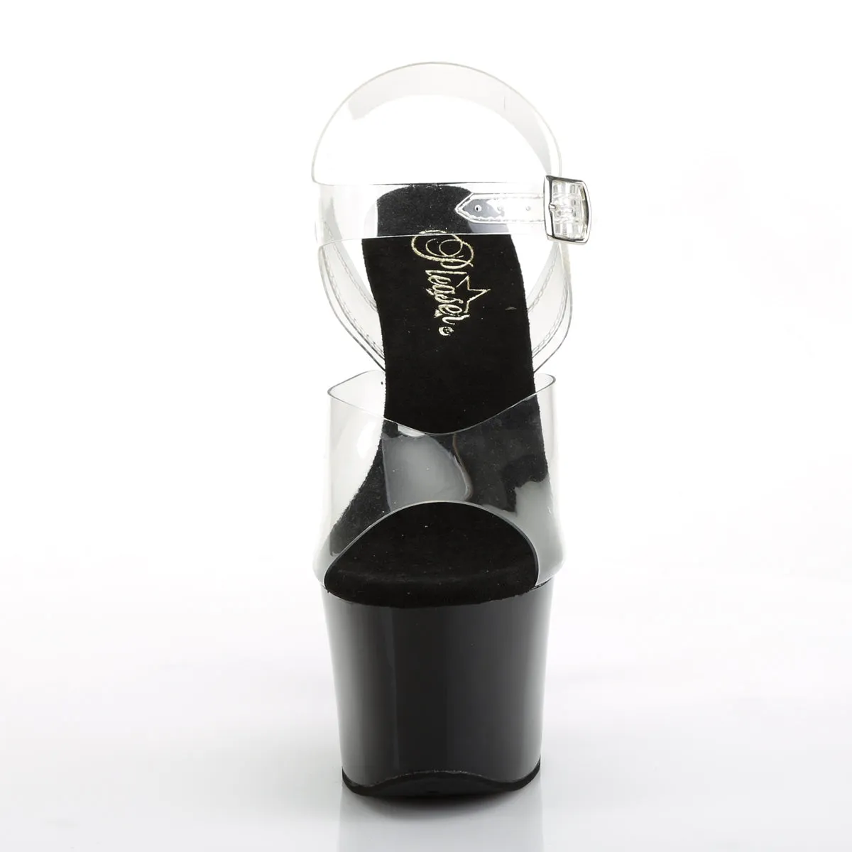 SKY-308CRS Pleaser Clear/Black Sexy Platform Shoes (Pole Dancing Heels)