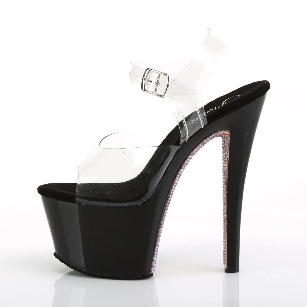 SKY-308CRS Pleaser Clear/Black Sexy Platform Shoes (Pole Dancing Heels)