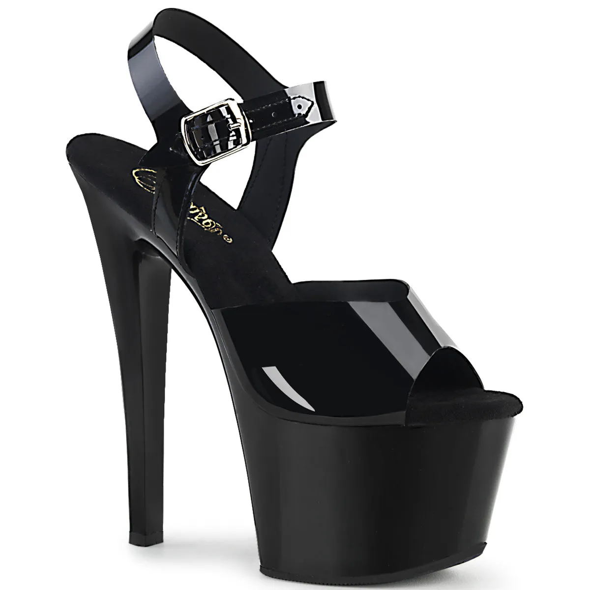SKY-308N Pleaser Black (Jelly-Like) TPU Sexy Platform Shoes (Pole Dancing Heels)