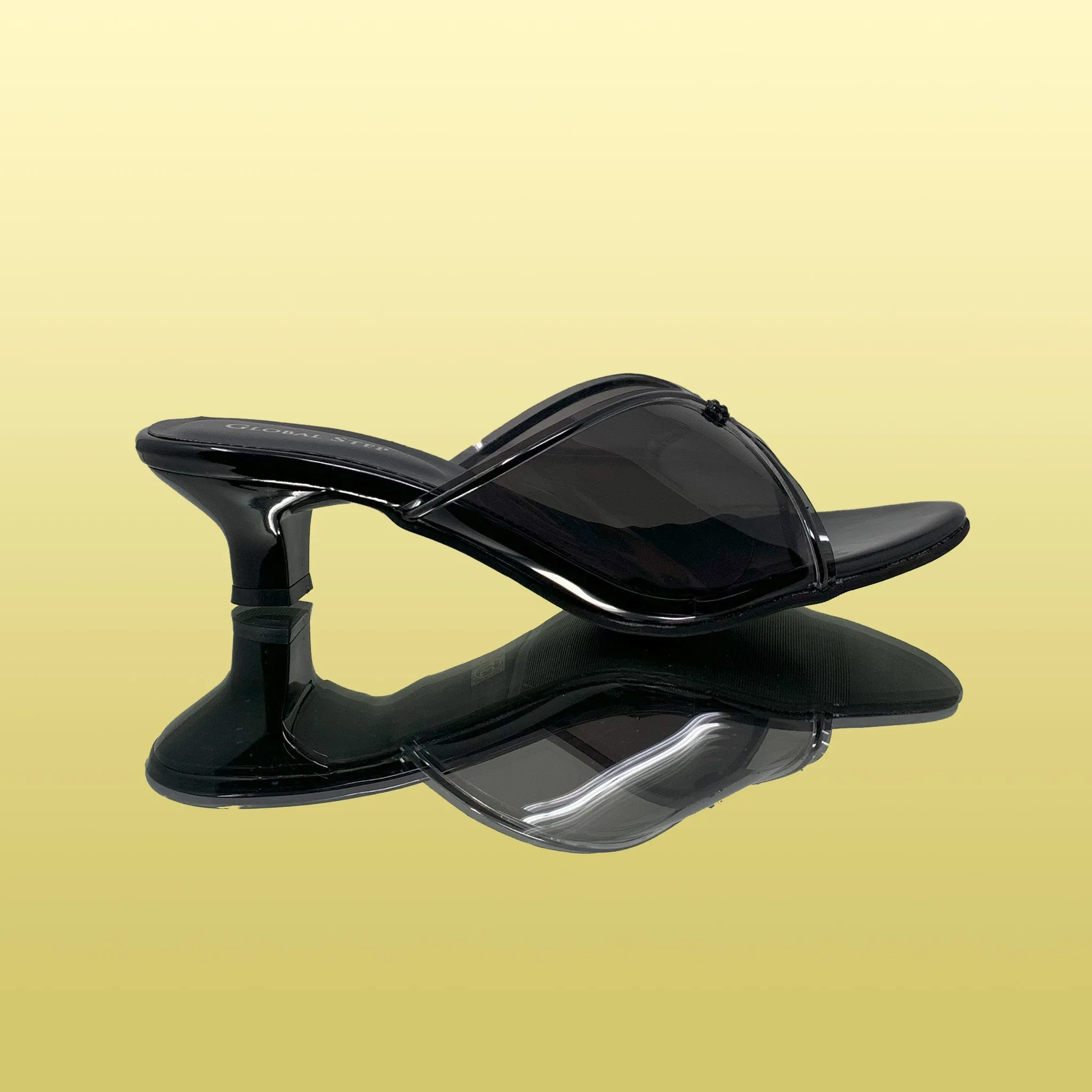 Sleek Black Heeled Sandals