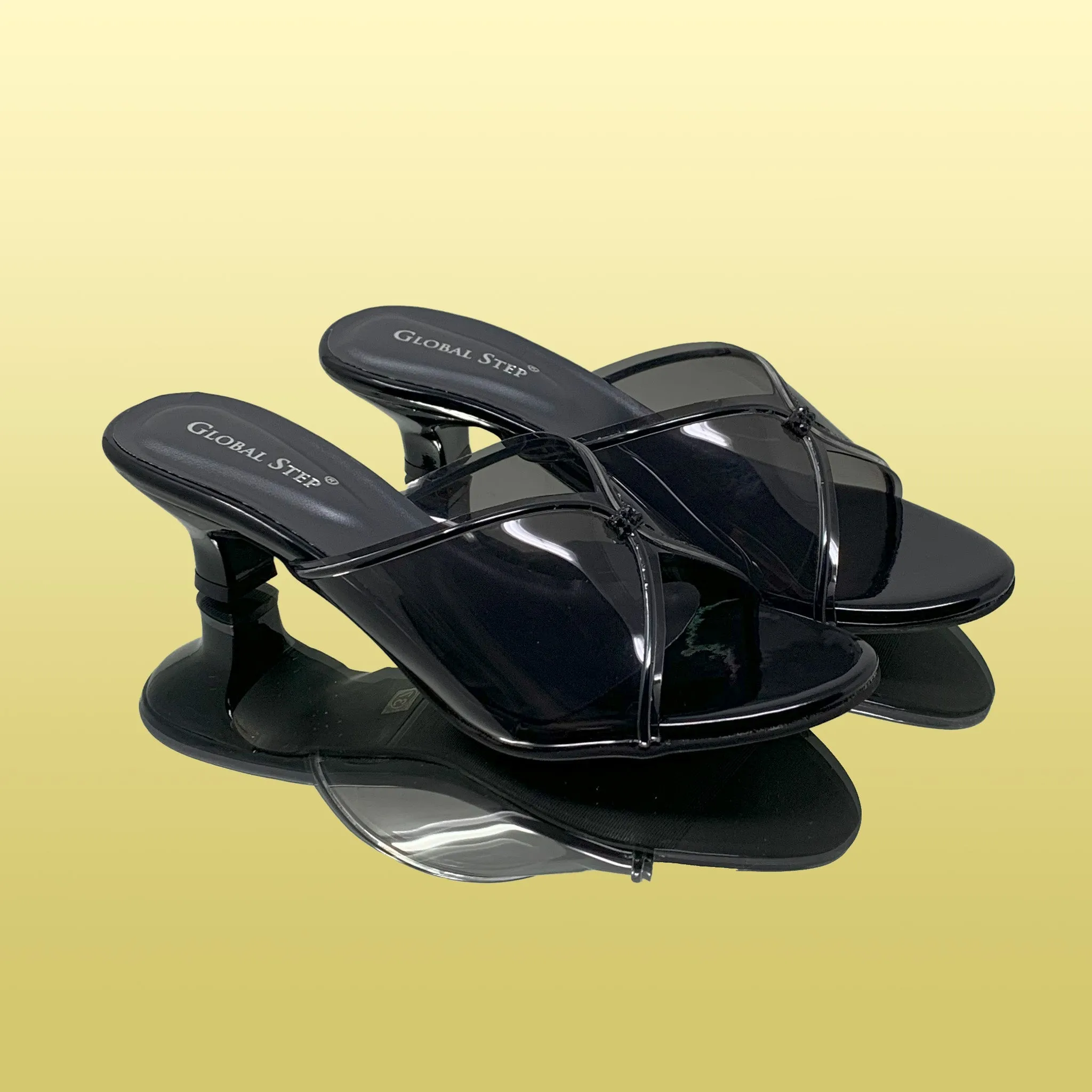 Sleek Black Heeled Sandals