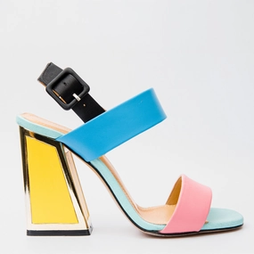 The Niger Multicolor Block Heel Leather Women Sandal Easy on off