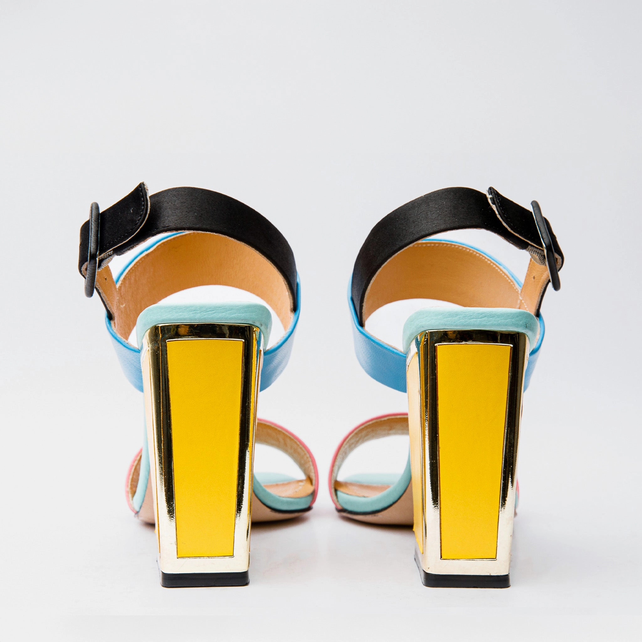 The Niger Multicolor Block Heel Leather Women Sandal Simple Glam All-Age Fit