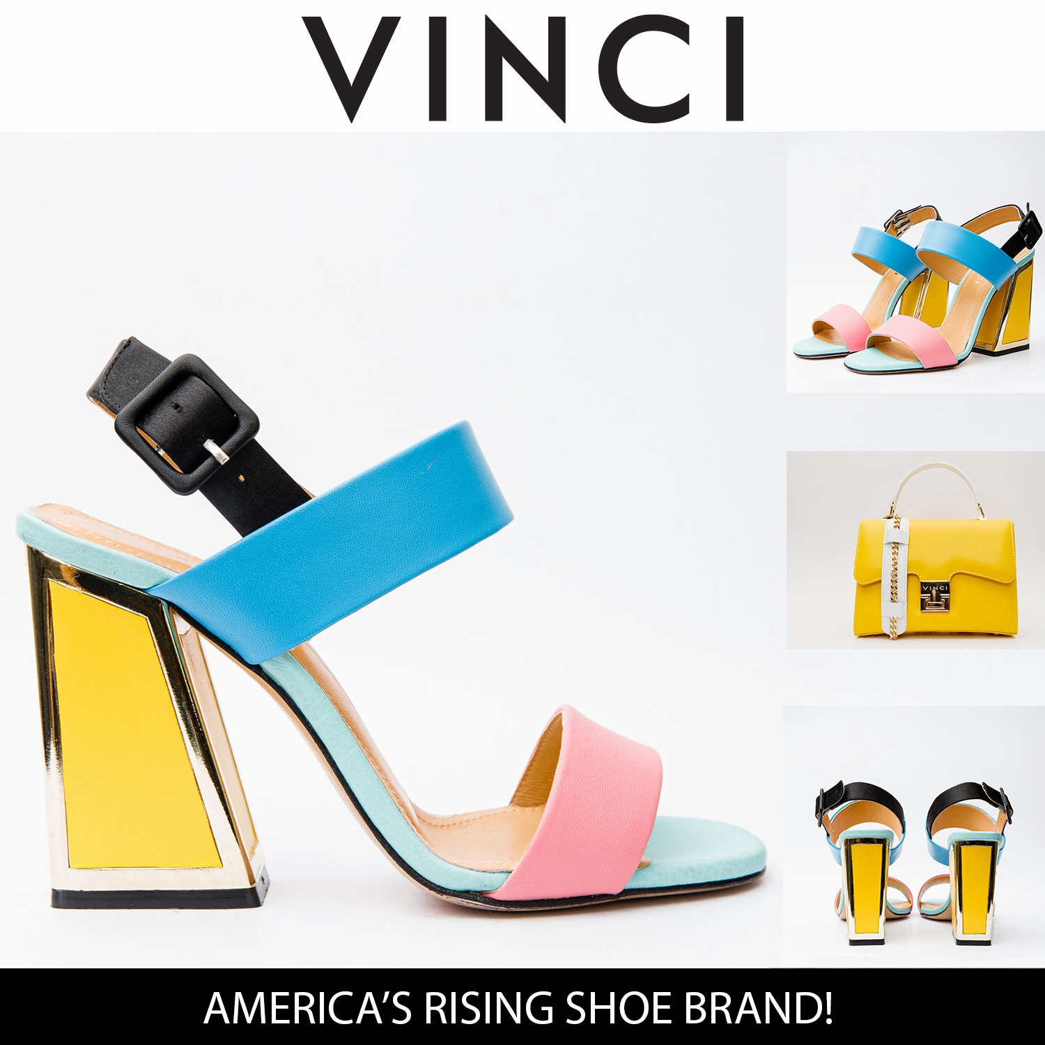 The Niger Multicolor Block Heel Leather Women Sandal Beaded Cushioned Insole