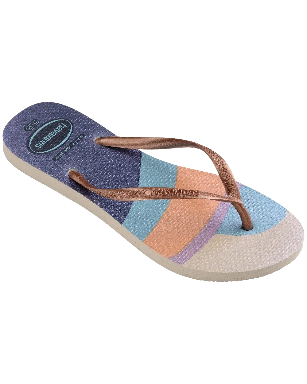 Slim Palette Glow Flip Flops in Beige