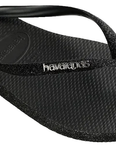 Slim Sparkle II Flip Flops in Black