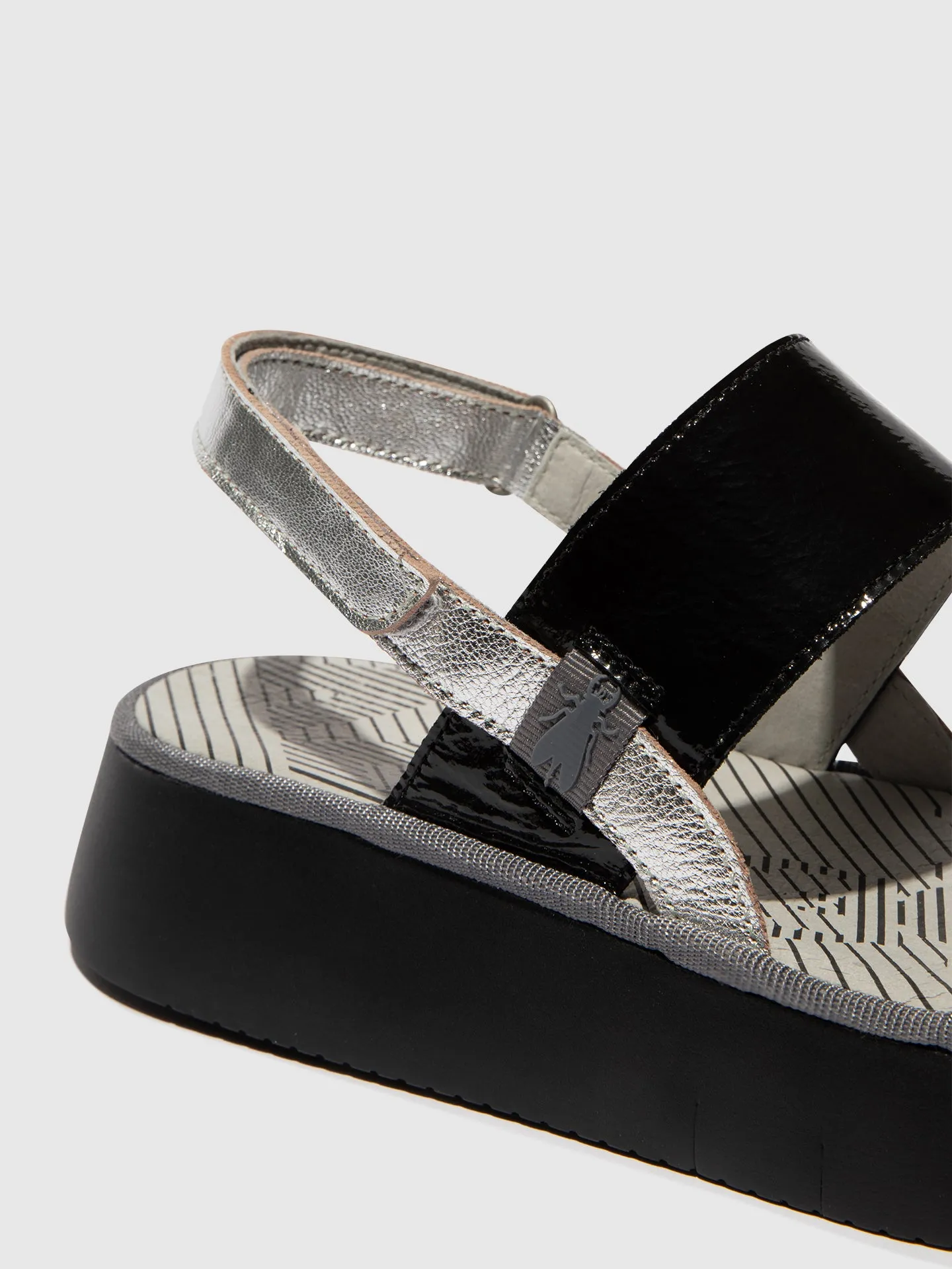 Sling-Back Sandals CURA318FLY SILVER/BLACK