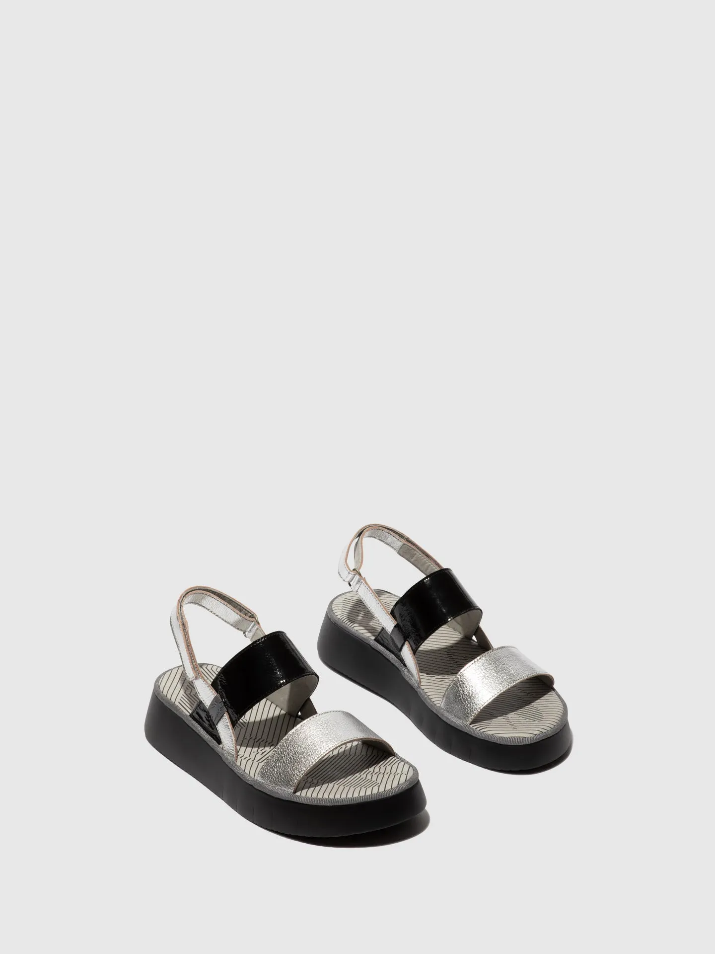 Sling-Back Sandals CURA318FLY SILVER/BLACK