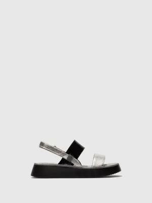 Sling-Back Sandals CURA318FLY SILVER/BLACK