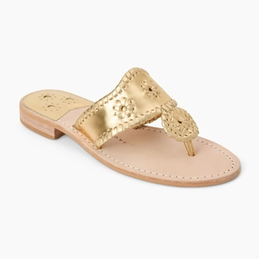 Jacks Metallic Leather Flat Sandal Breathable Footwear