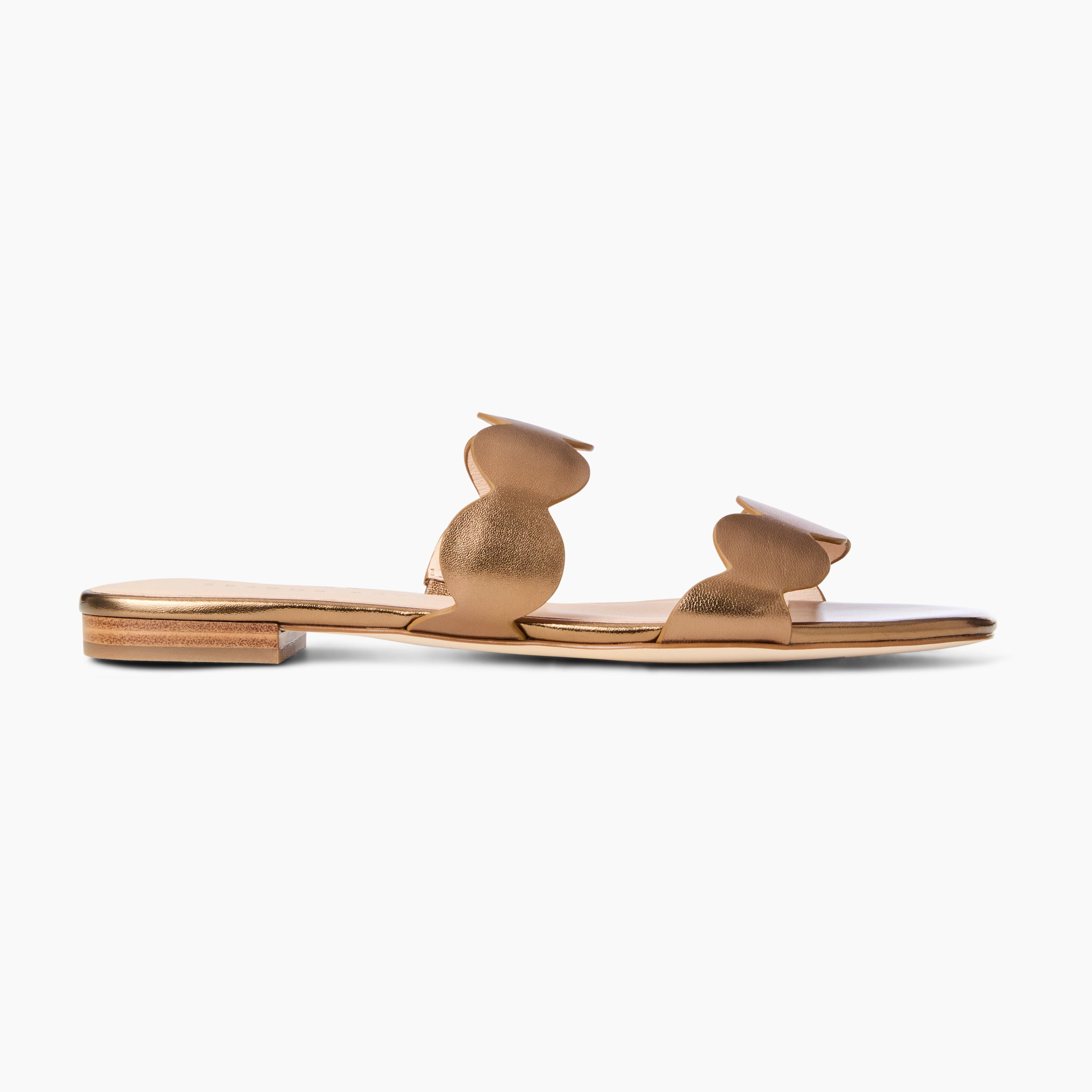 Greglen Leather Flat Slide Open Design