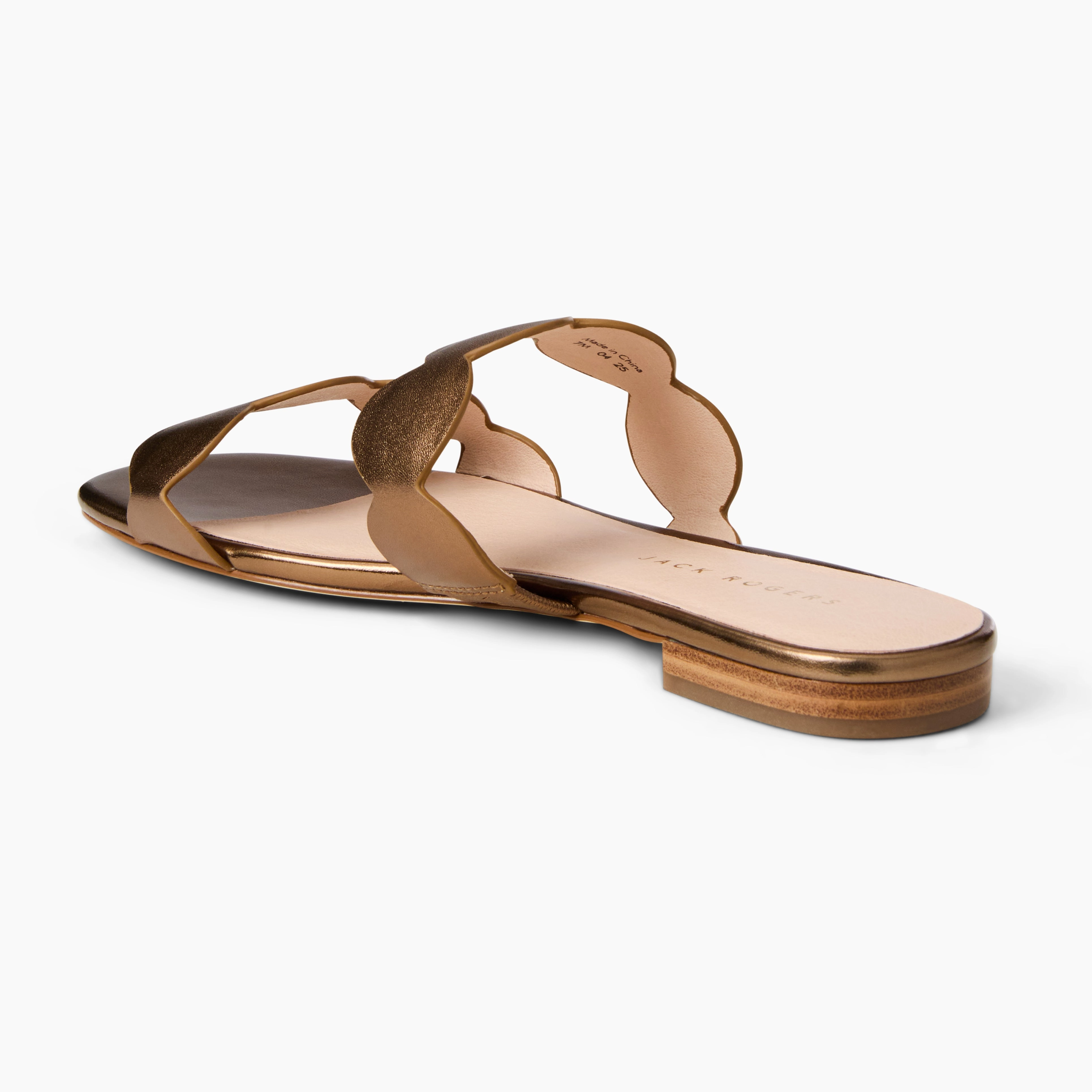 Ergonomic Shape Greglen Leather Flat Slide