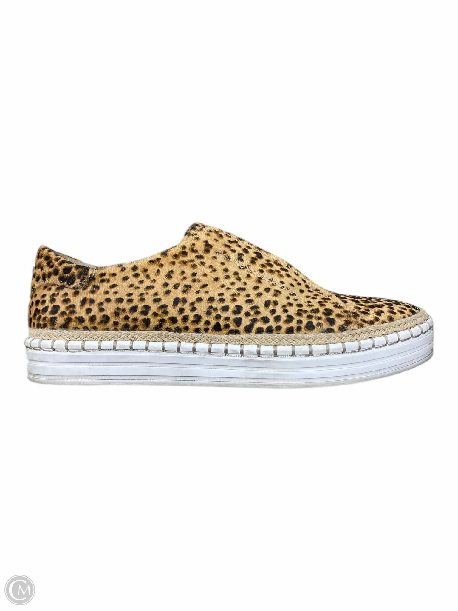 Perforated Tongue Design Shoes Sneakers By J Slides In Animal Print, Size: 7