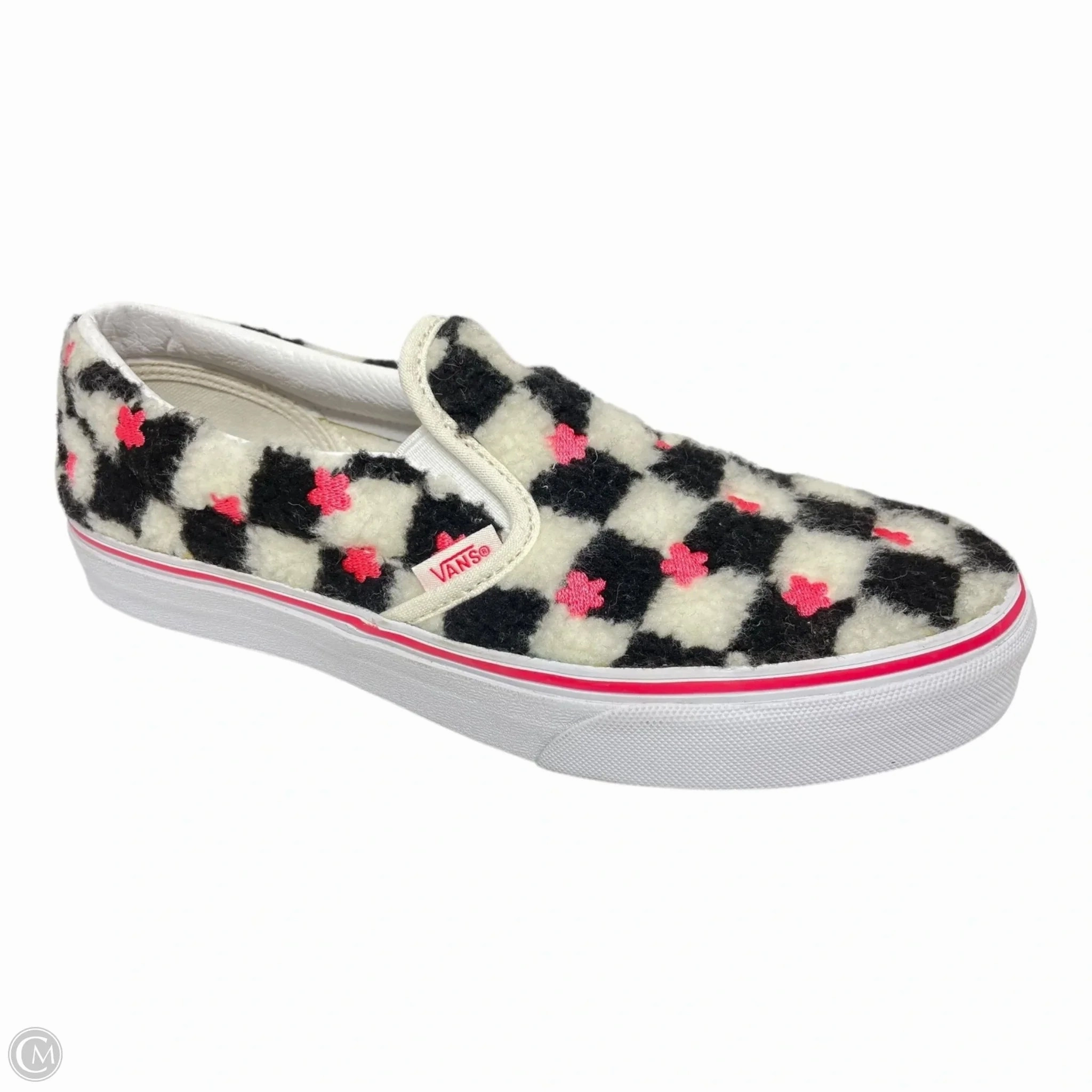 Shoes Sneakers By Vans In Black & White, Size: 6.5 perforated