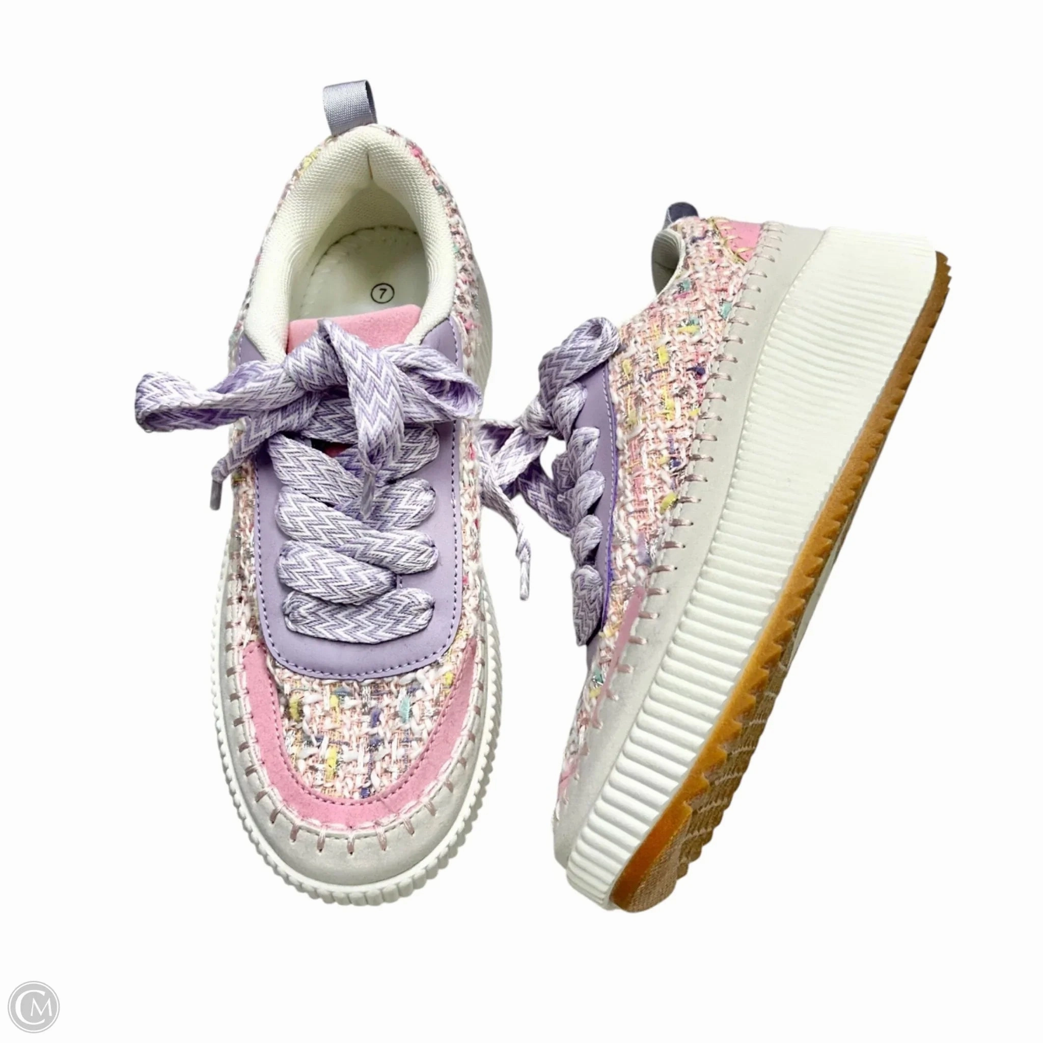 Unique grip Elasticity Shoes Sneakers By La Sheelah In Pink & Purple, Size: 7