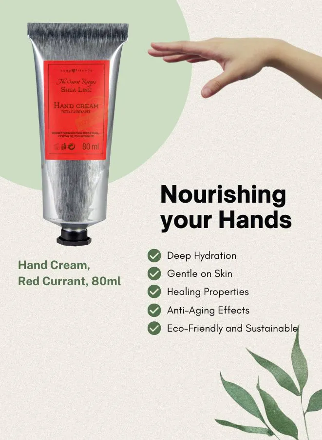 Soap&Friends Revitalizing Hand Cream 20% Shea Butter Red Currant - Skin Rejuvenation, 80 ml