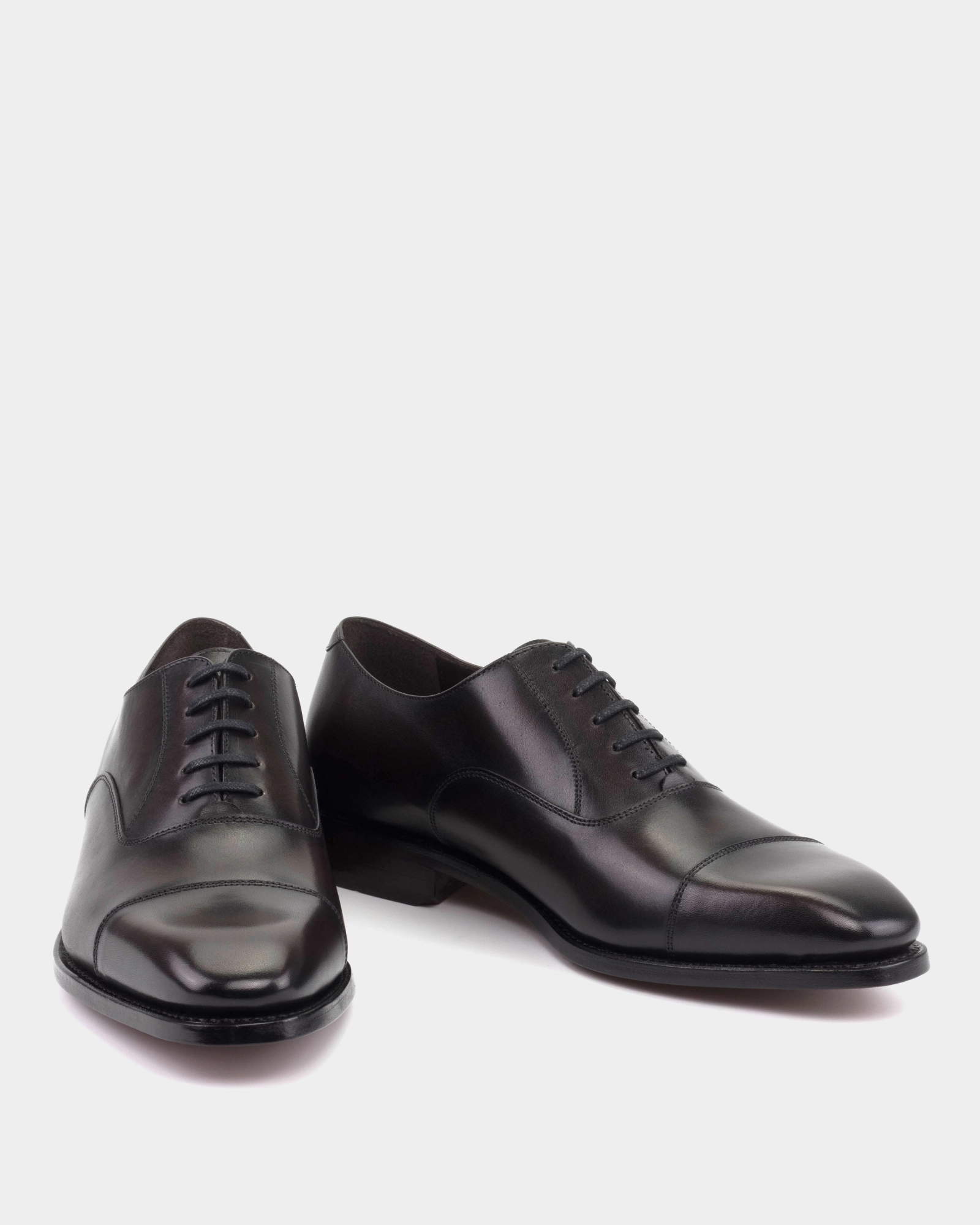 Urban Commute Opulent Shade Ashford Black Cap Toe Oxford  with Half-Rubber Soles - 722